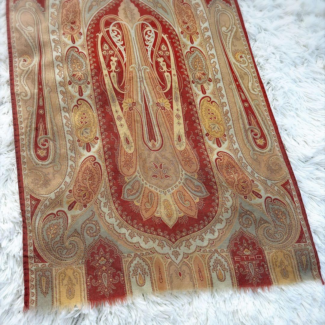 ETRO エトロ ペイズリー柄 ストール ウールシルク イタリア製