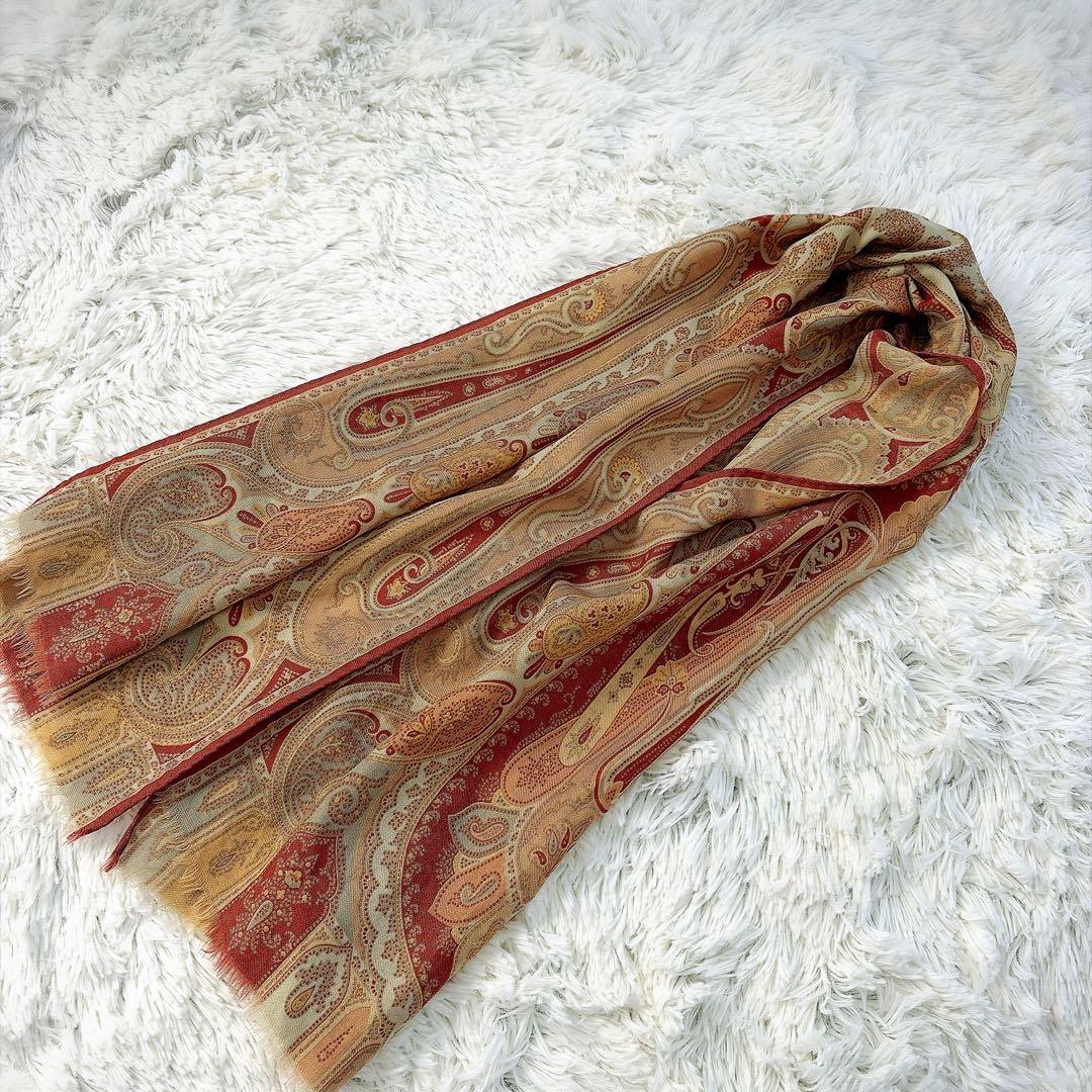 ETRO エトロ ペイズリー柄 ストール ウールシルク イタリア製