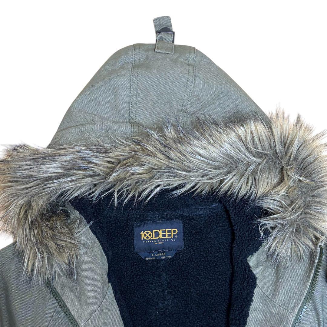 10Deep テンディープ モッズコート XL カーキ ミリタリーコート 裏ボア