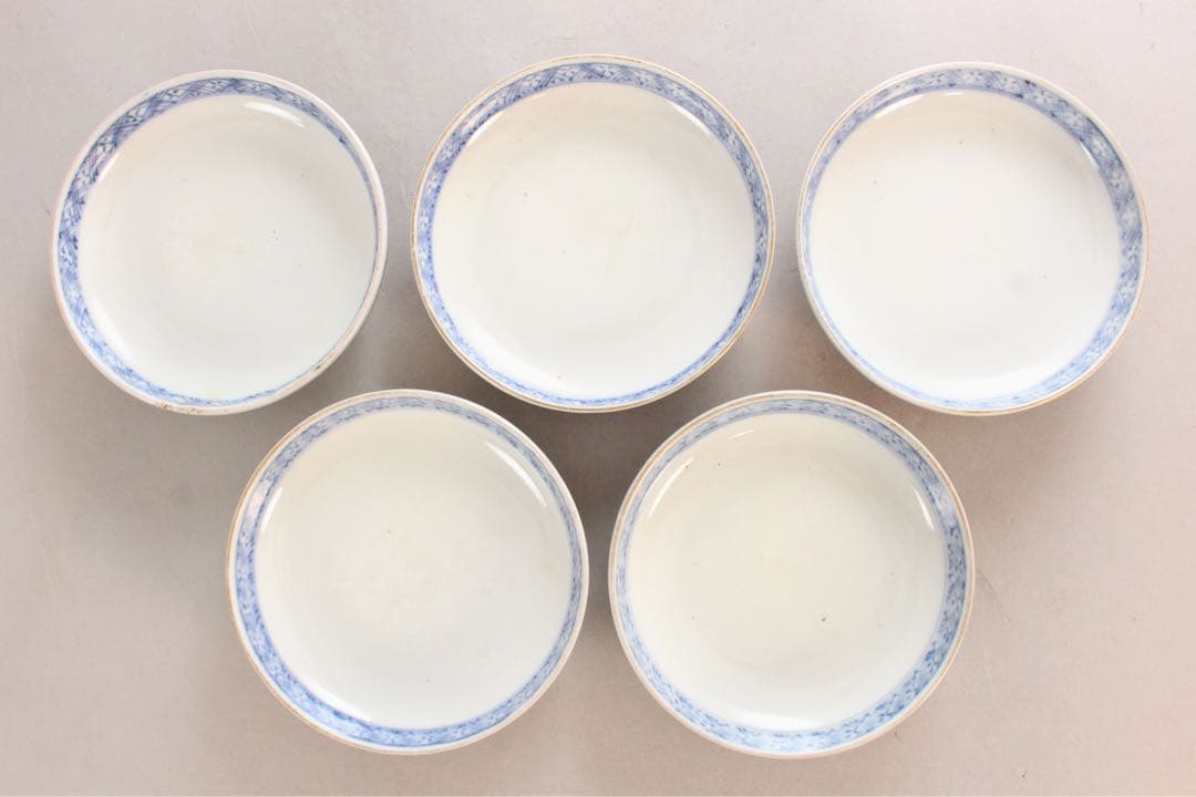 No5234 古伊万里　染錦金襴手　蓋付碗5客　直径12cm 陶磁器　送料無料