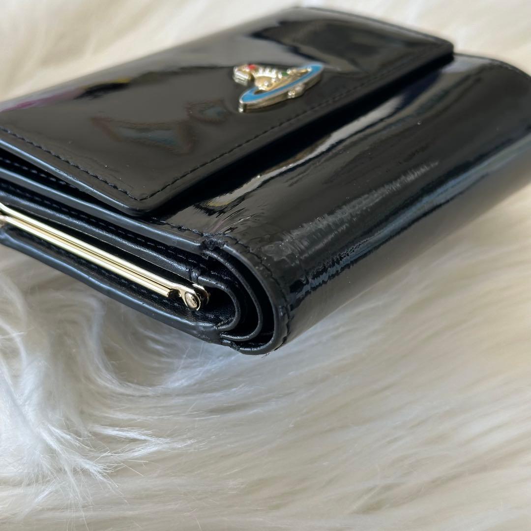 Vivienne Westwood 二つ折り財布 エナメル ブラック 黒 オーブ