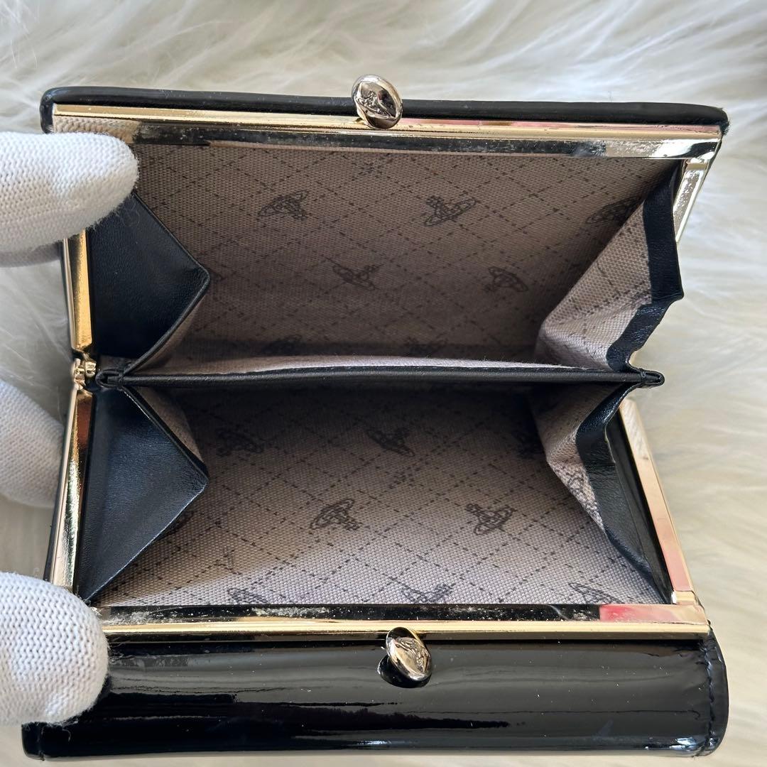 Vivienne Westwood 二つ折り財布 エナメル ブラック 黒 オーブ