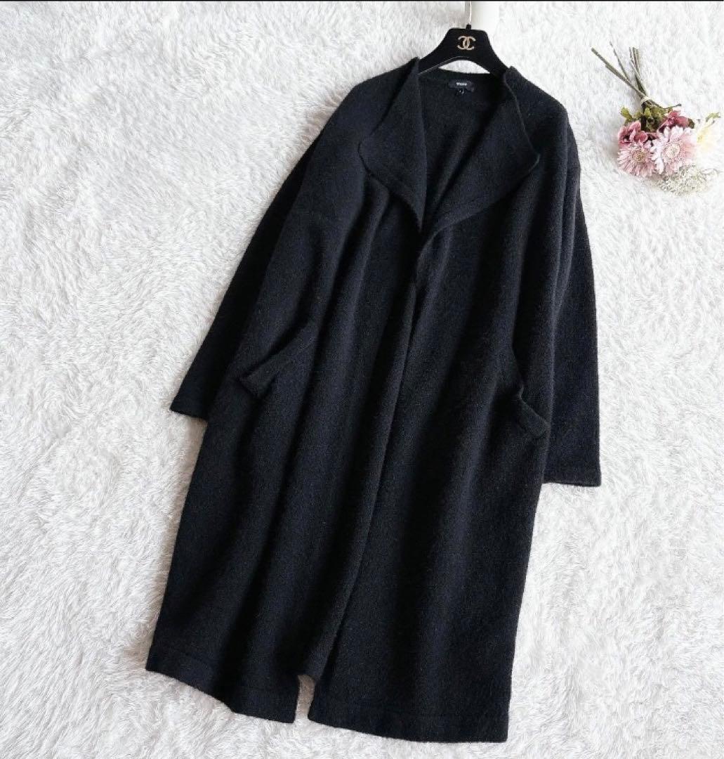 美品◆Theory◆2021aw　FINE AVALON 2　ロングニットコート