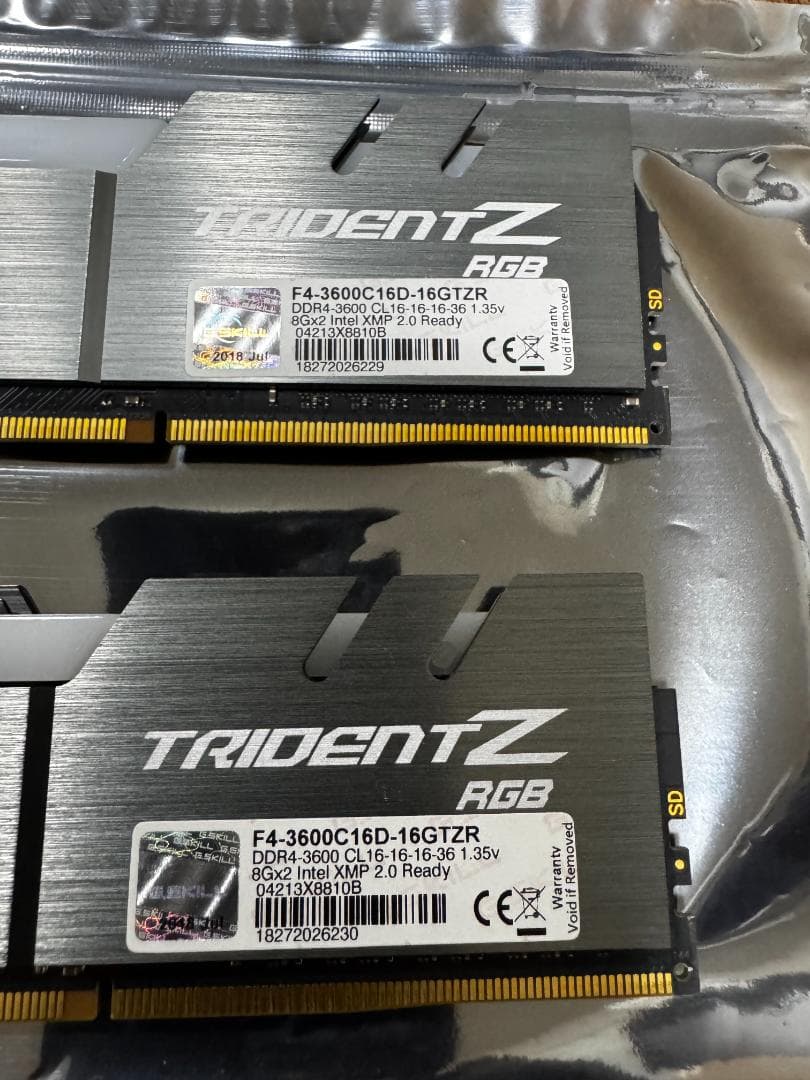 G.Skill DDR4 3600MHz/CL16 (8GB×2) × 2セット
