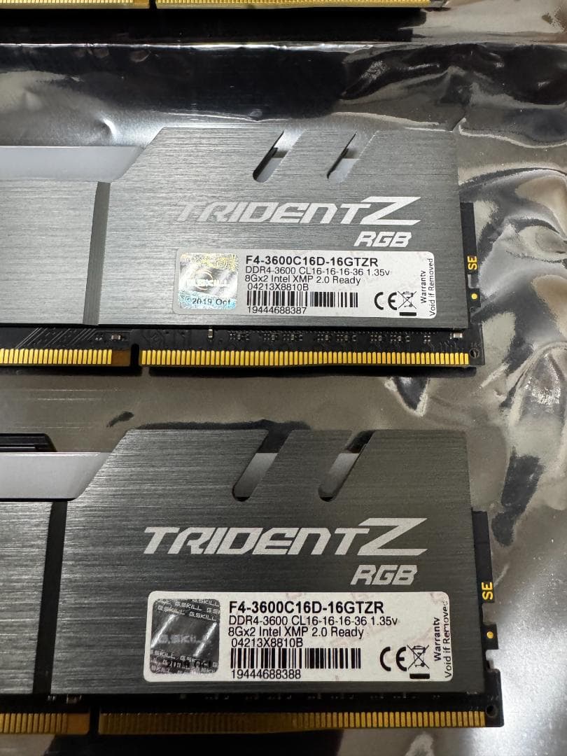 G.Skill DDR4 3600MHz/CL16 (8GB×2) × 2セット
