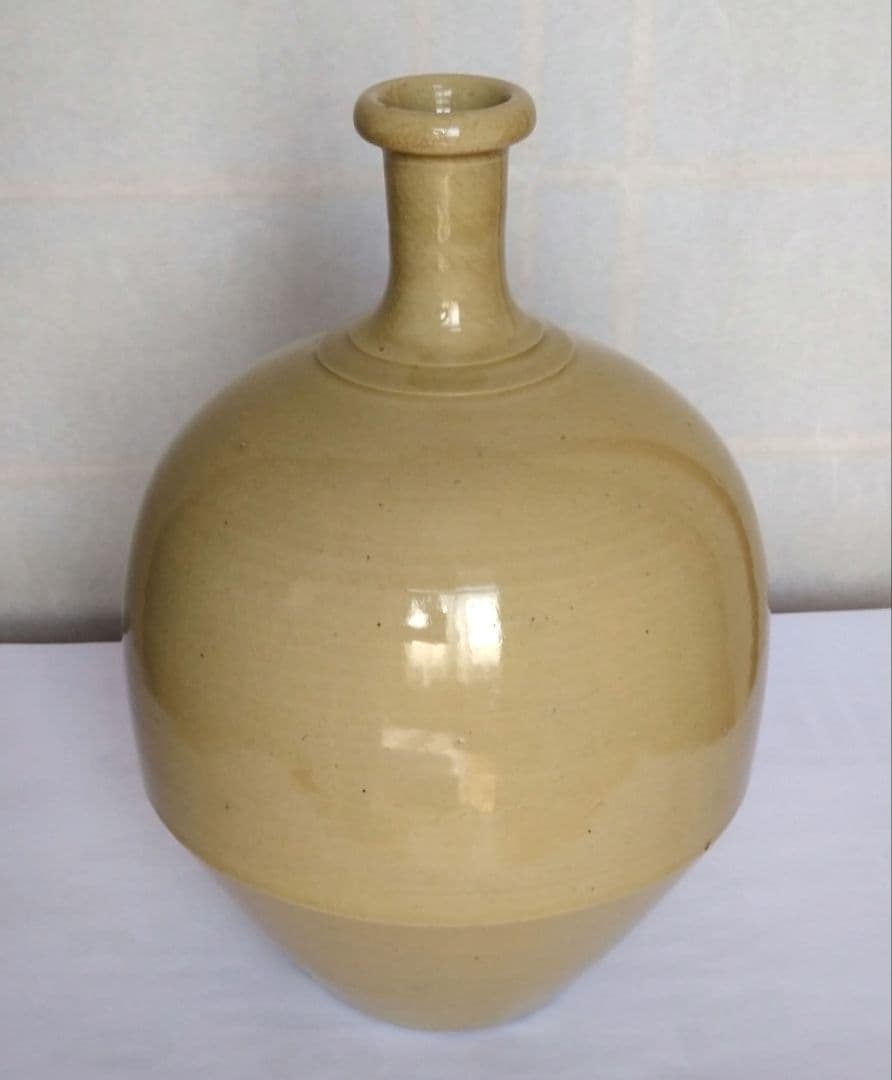 【骨董】石見焼 鶴首壷　壷　壺　ツボ　花瓶　花器　伝統的工芸品　アンティーク