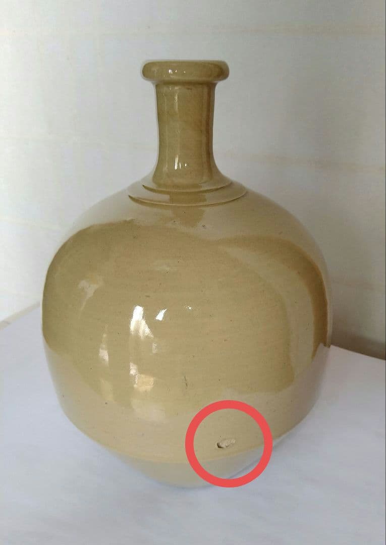 【骨董】石見焼 鶴首壷　壷　壺　ツボ　花瓶　花器　伝統的工芸品　アンティーク