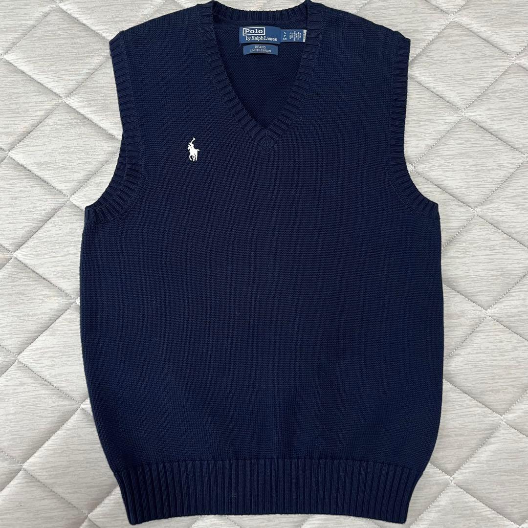 美品 Polo Ralph Lauren×Beams ネイビー Vネック ベスト