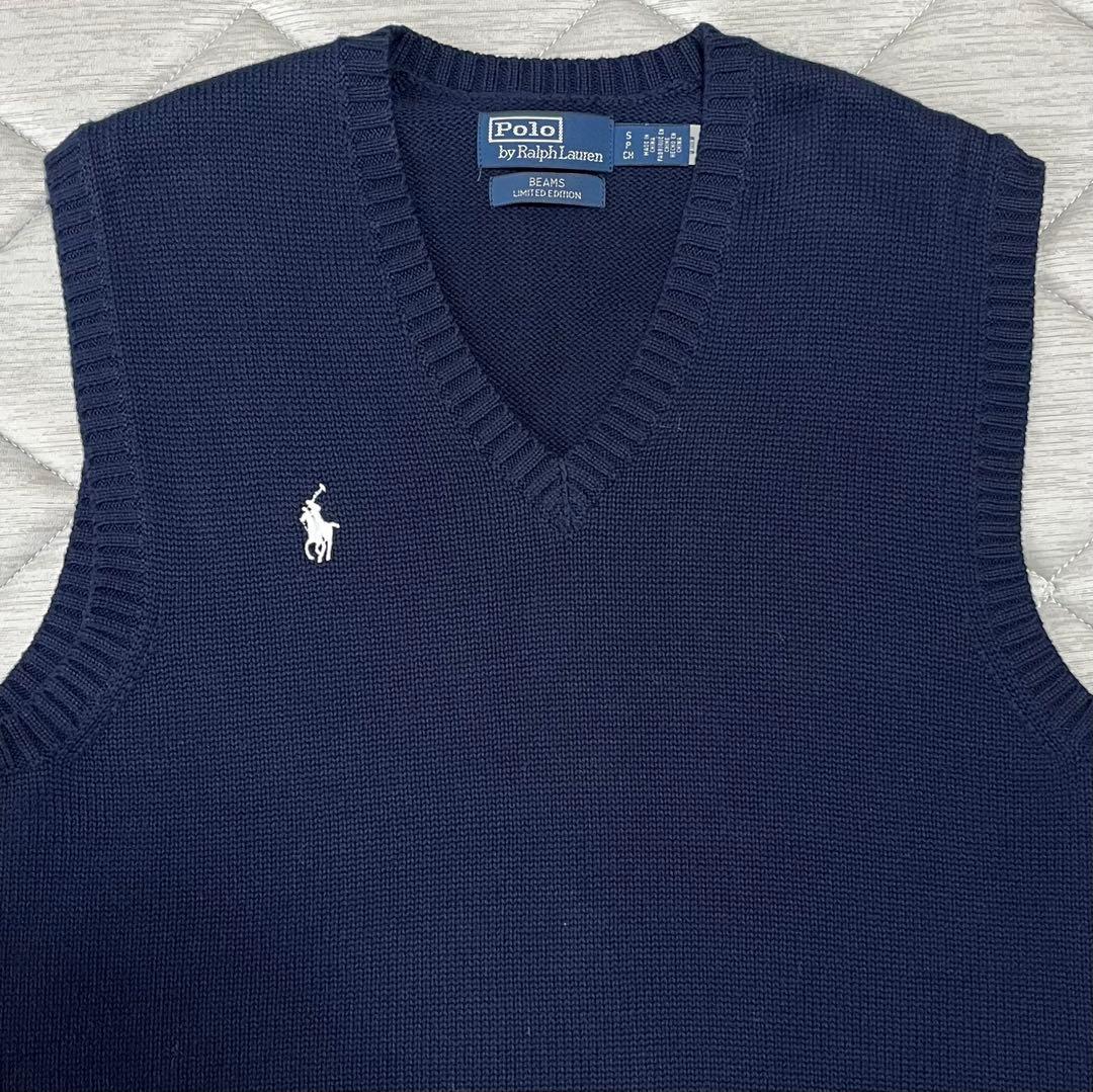 美品 Polo Ralph Lauren×Beams ネイビー Vネック ベスト