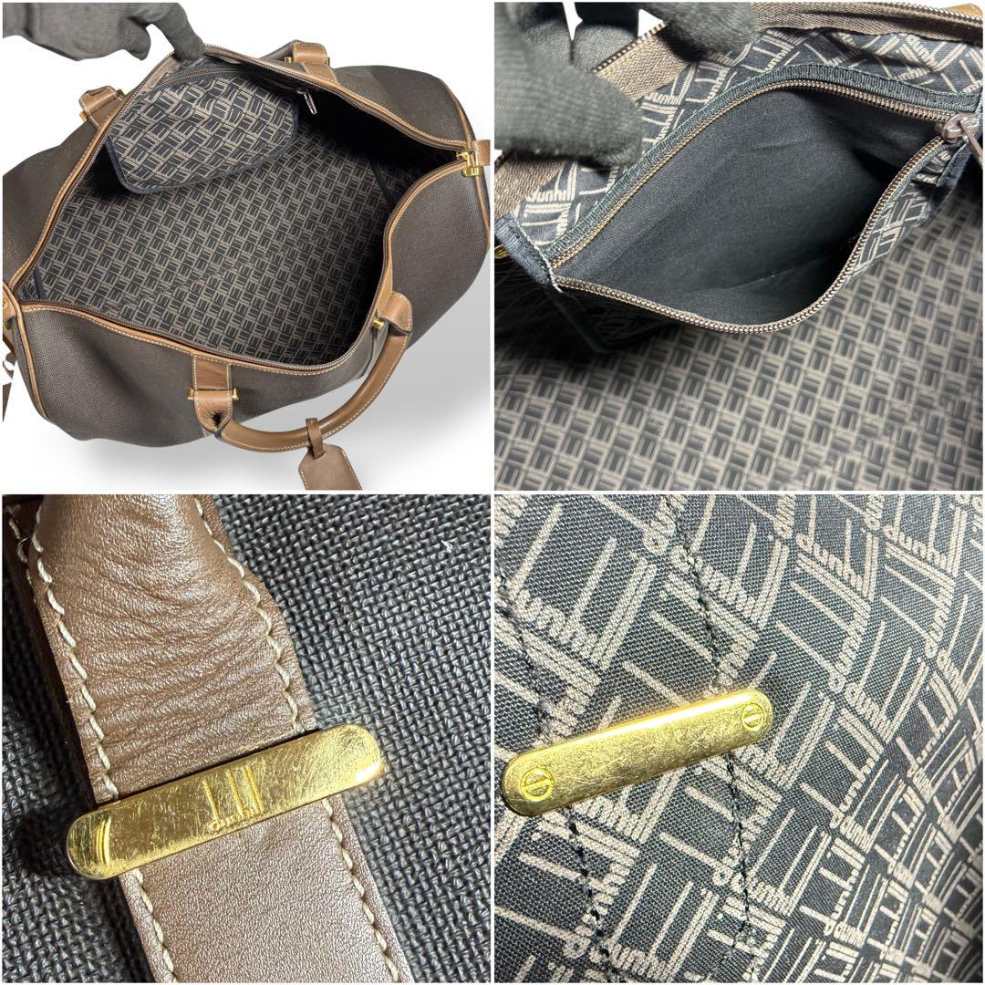 【良品】dunhill ボストンバッグ トラベルバッグ PVC レザー 大容量
