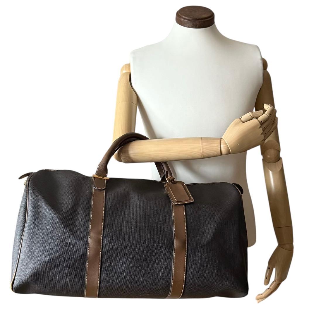 【良品】dunhill ボストンバッグ トラベルバッグ PVC レザー 大容量