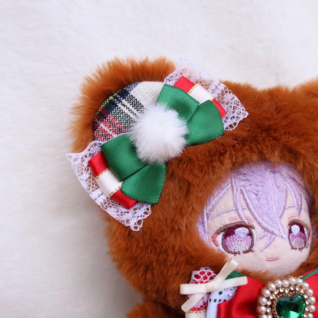 Xmasくまさん.12〜14cm/赤＆緑❤︎おすわりぬい服 着ぐるみ ちびぐるみ