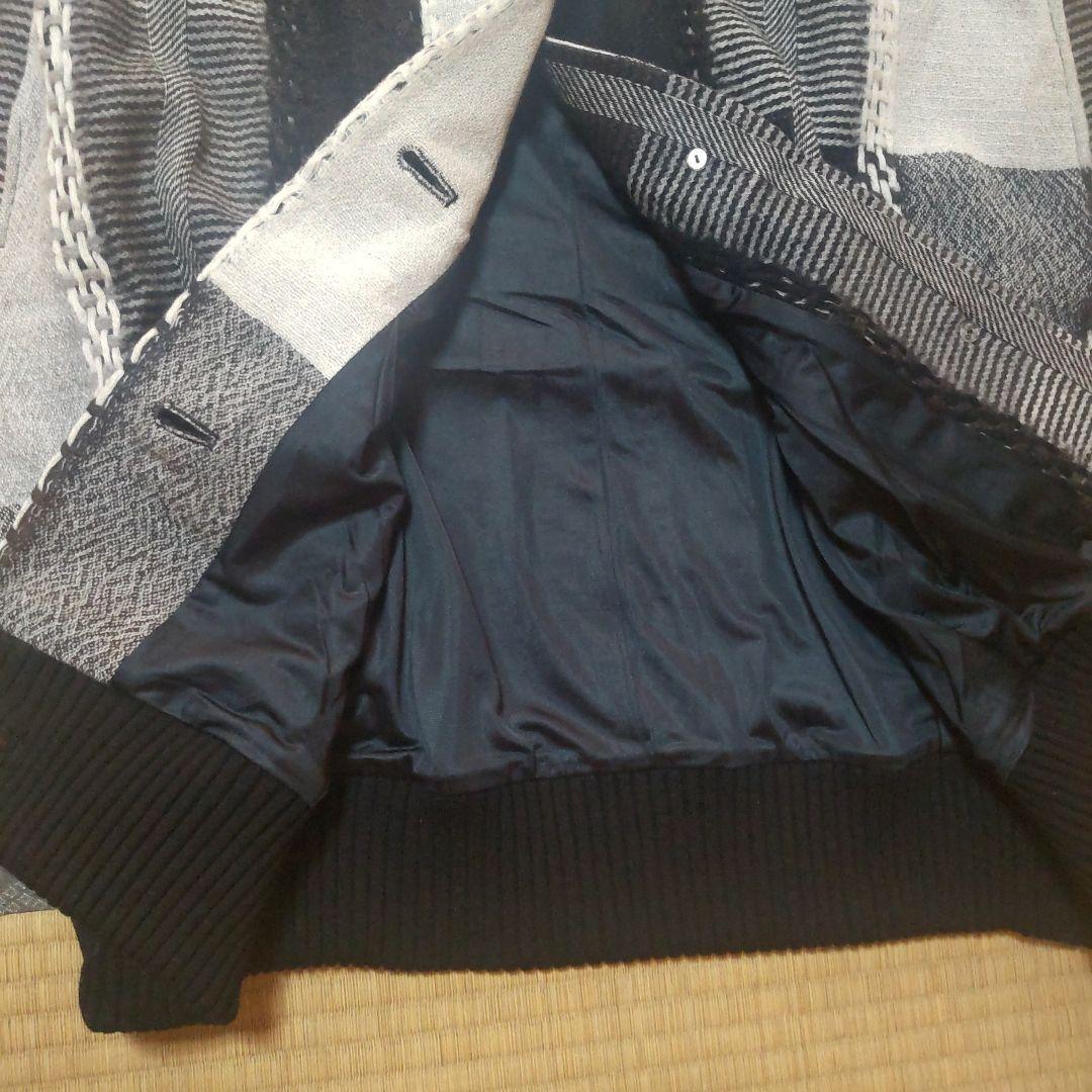 ✿M&kyoko✿新品　素敵な チェック柄ニットコート