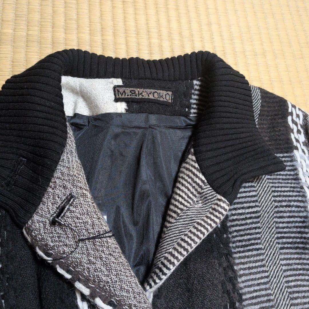 ✿M&kyoko✿新品　素敵な チェック柄ニットコート
