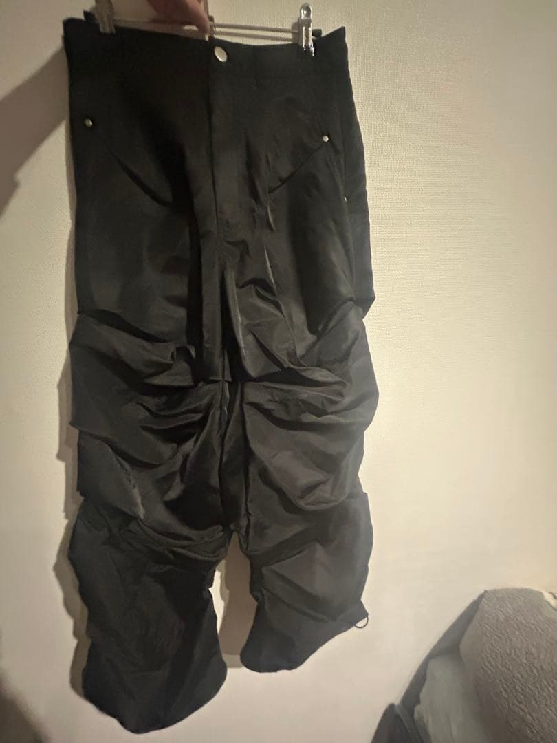 【Jent Louis】Parachute Tuck Pants black S