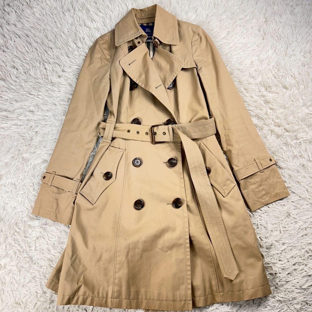 BURBERRY BLUELABEL トレンチコート　メガチェック　ベルト　40