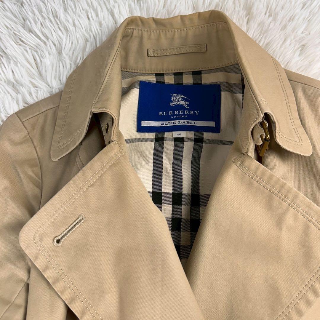BURBERRY BLUELABEL トレンチコート　メガチェック　ベルト　40