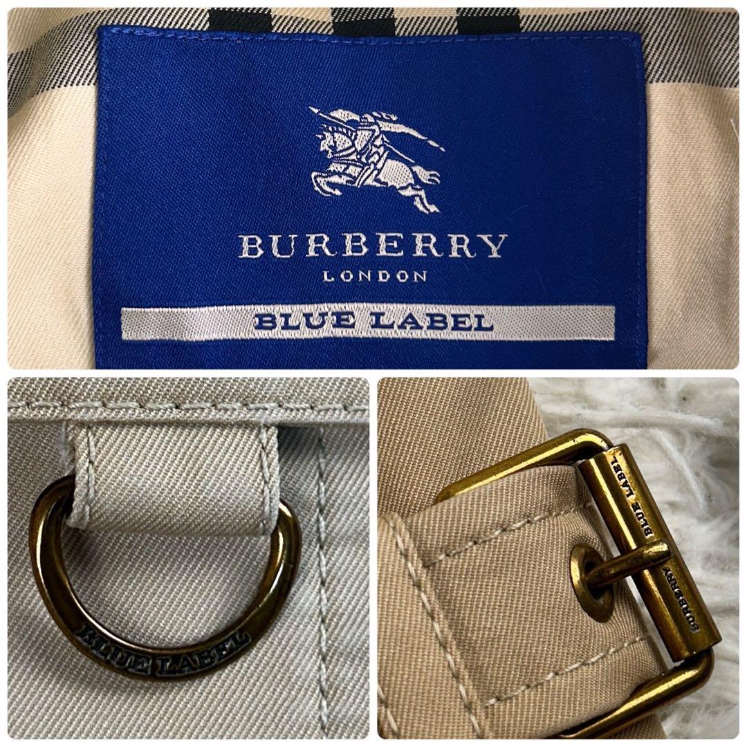 BURBERRY BLUELABEL トレンチコート　メガチェック　ベルト　40