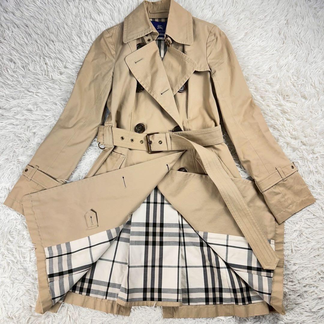 BURBERRY BLUELABEL トレンチコート　メガチェック　ベルト　40