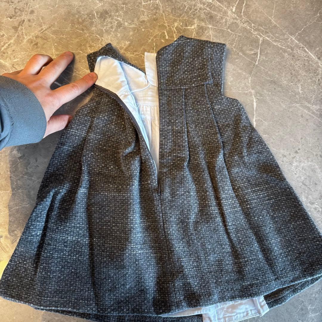 babyDior ベビーディオール　ダークグレー ツイード風 ワンピース