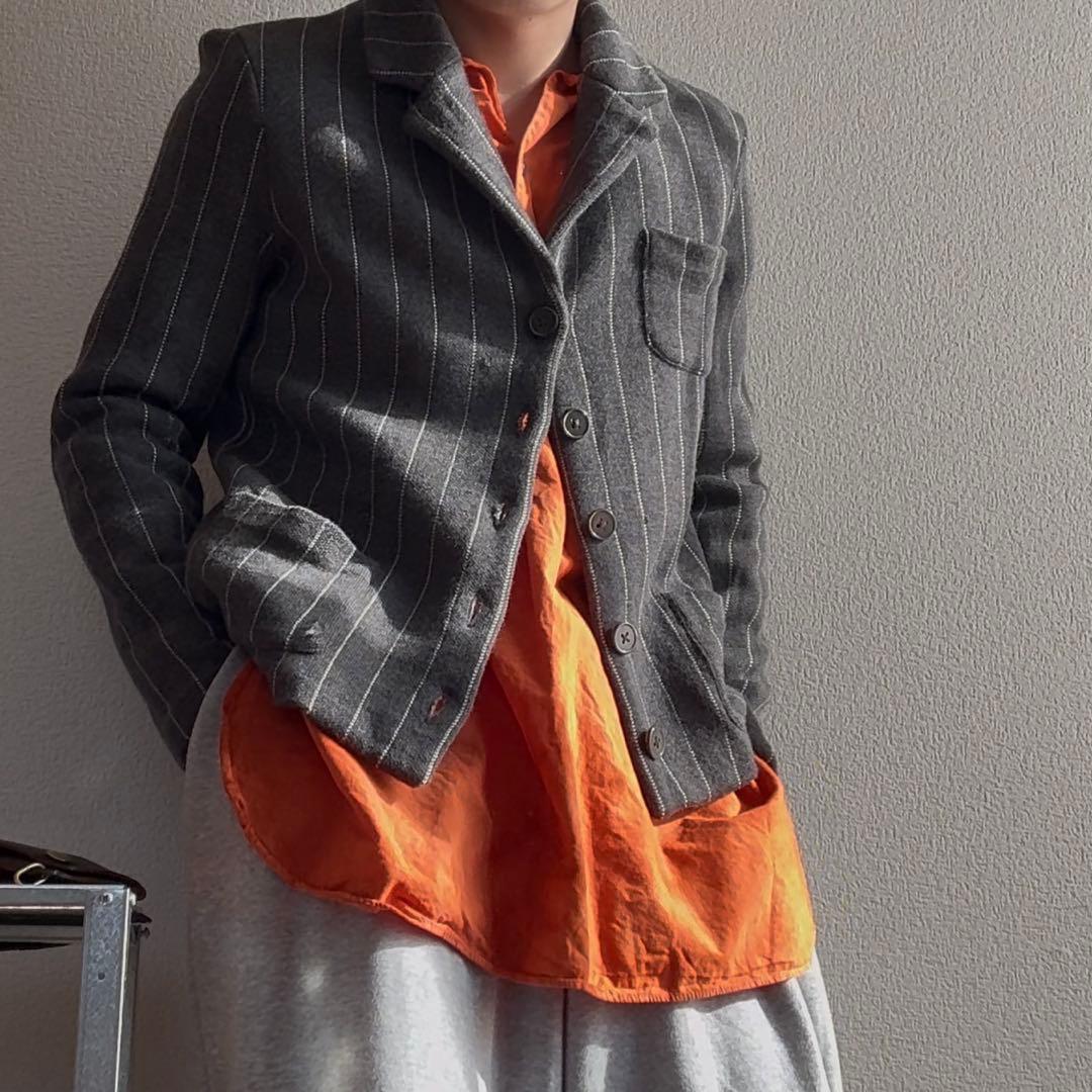 90s Lauren ralph lauren ストライプ ニット ジャケット