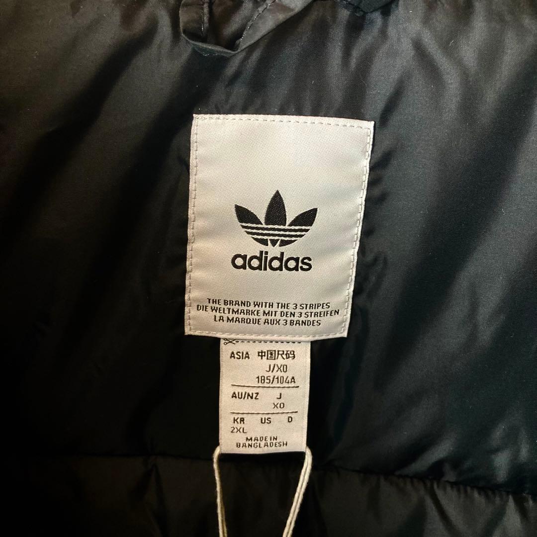 未使用タグ付adidasシンプルブラックブルゾントレフォイルロゴ三本線ゆったり