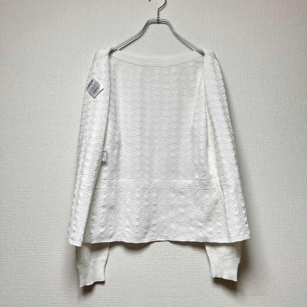 ココボタン✨ CHANEL シャネル スキッパー コットンニットカーディガン 白