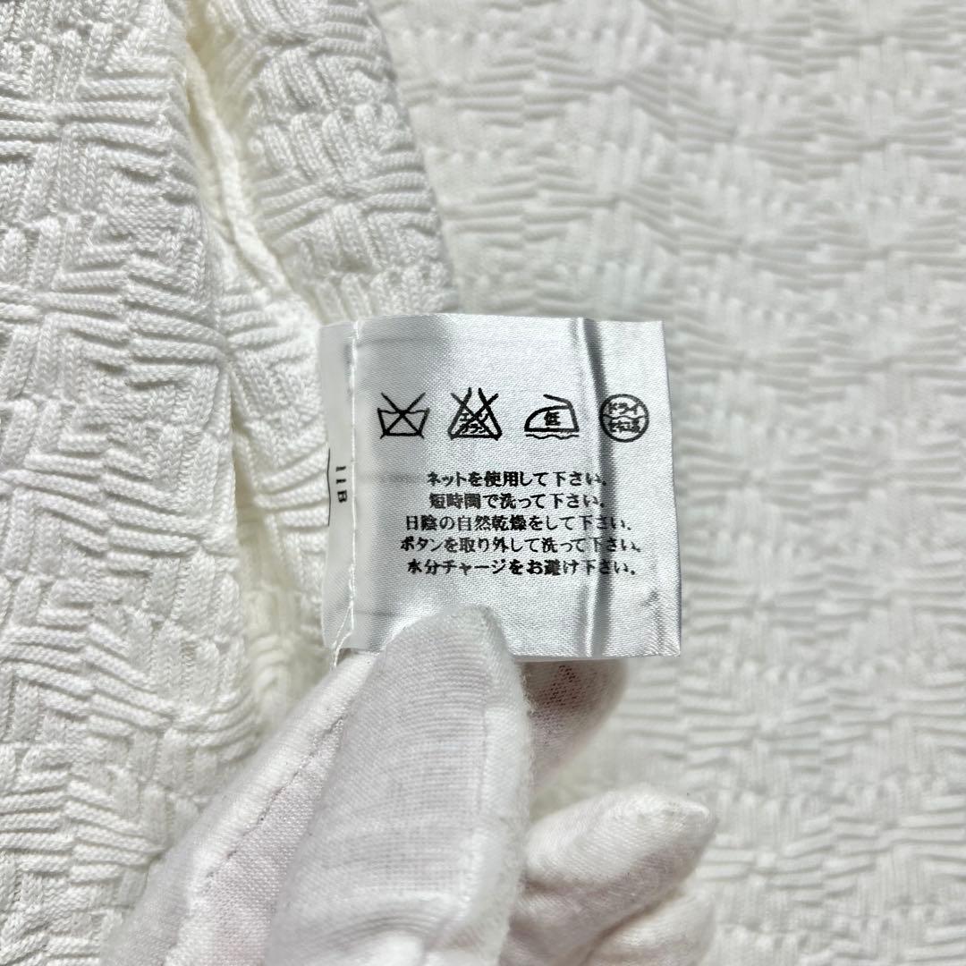 ココボタン✨ CHANEL シャネル スキッパー コットンニットカーディガン 白