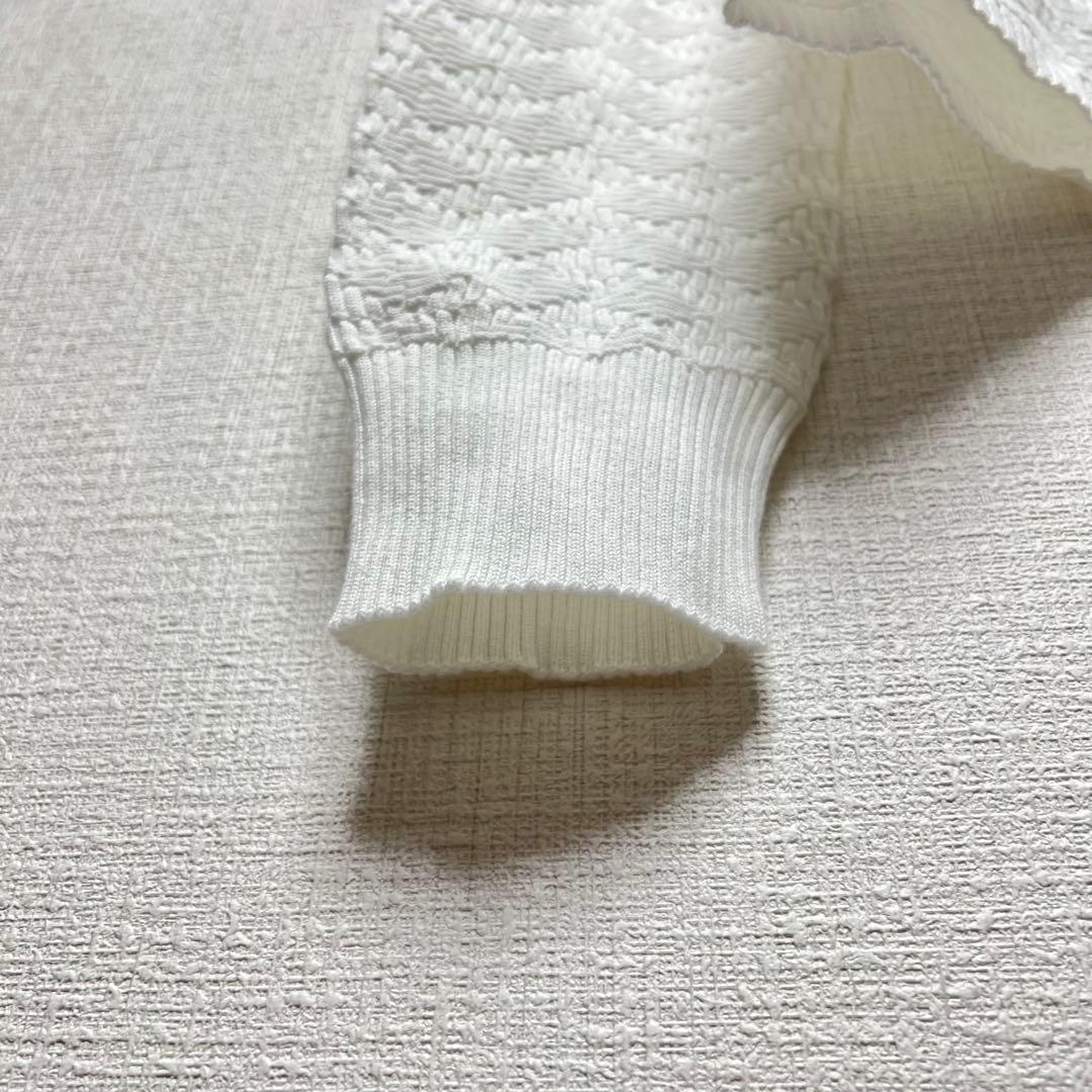 ココボタン✨ CHANEL シャネル スキッパー コットンニットカーディガン 白