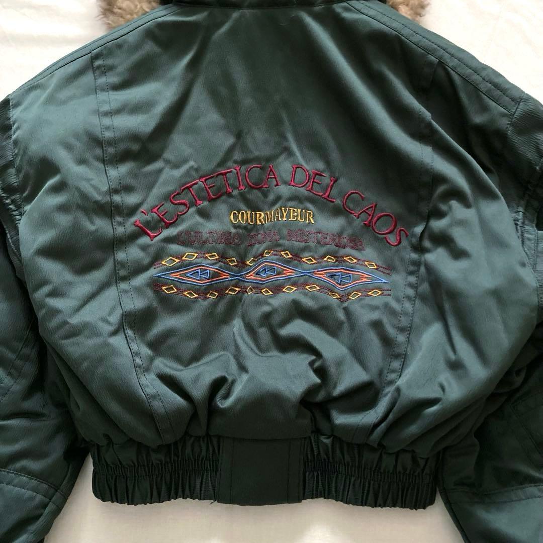 90s vintage fur shell bomber jacket 短丈