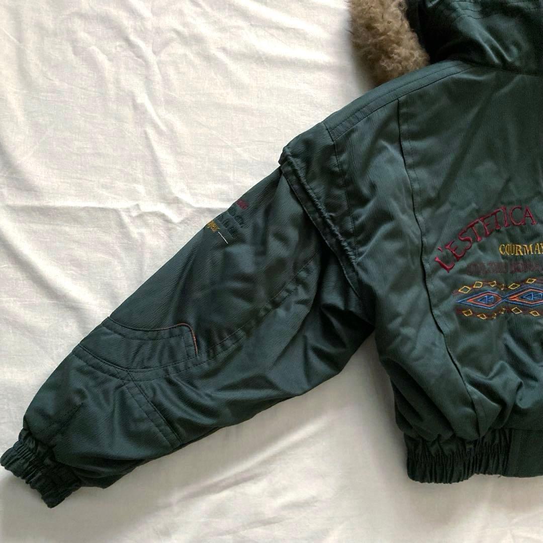 90s vintage fur shell bomber jacket 短丈