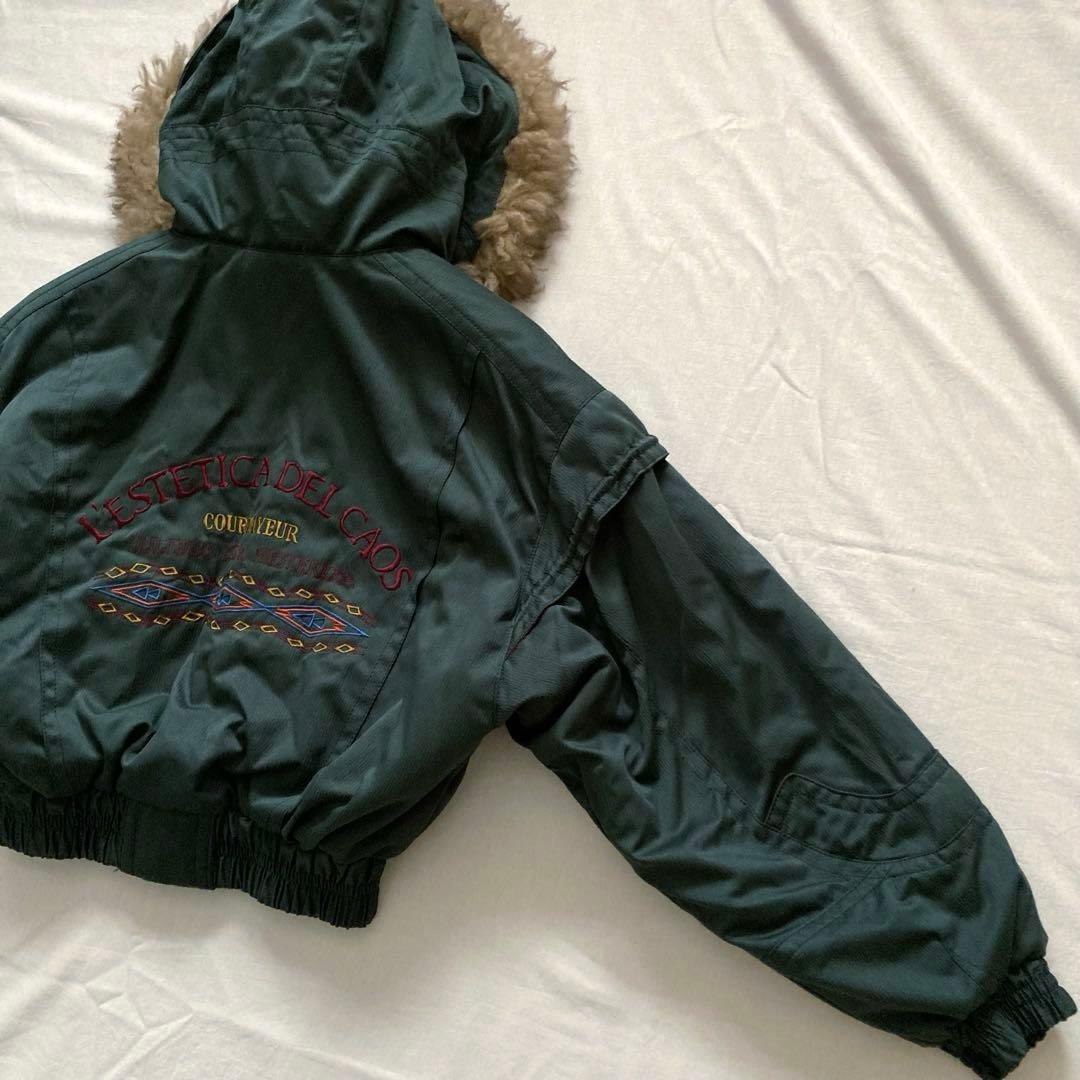 90s vintage fur shell bomber jacket 短丈