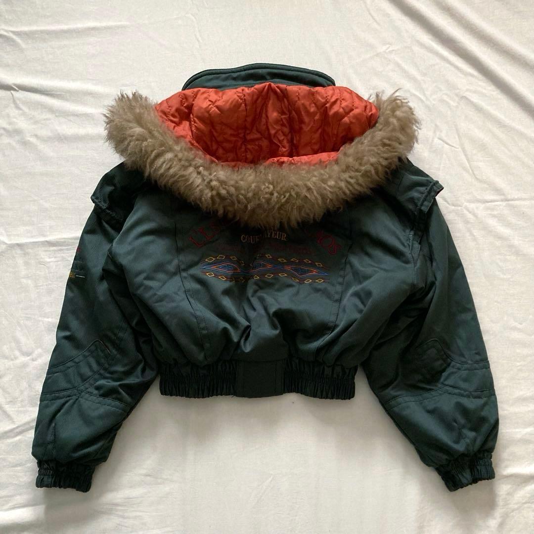 90s vintage fur shell bomber jacket 短丈