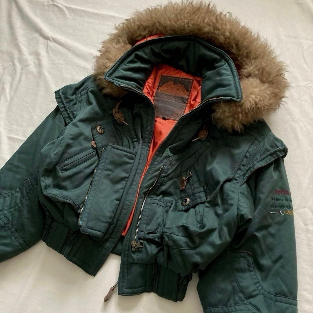 90s vintage fur shell bomber jacket 短丈