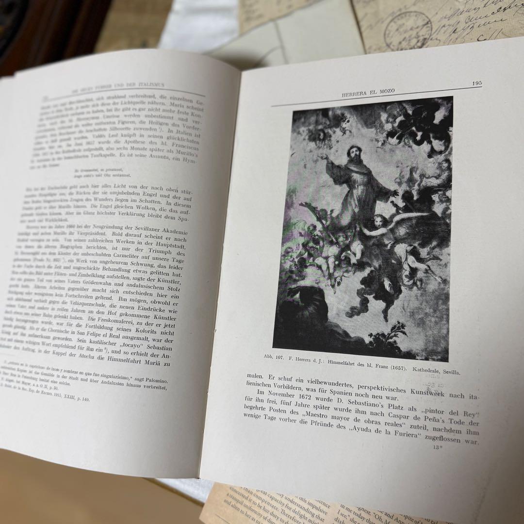希少　アンティーク　古書　洋書　スペインの絵画 大判　蚤の市　ディスプレイ