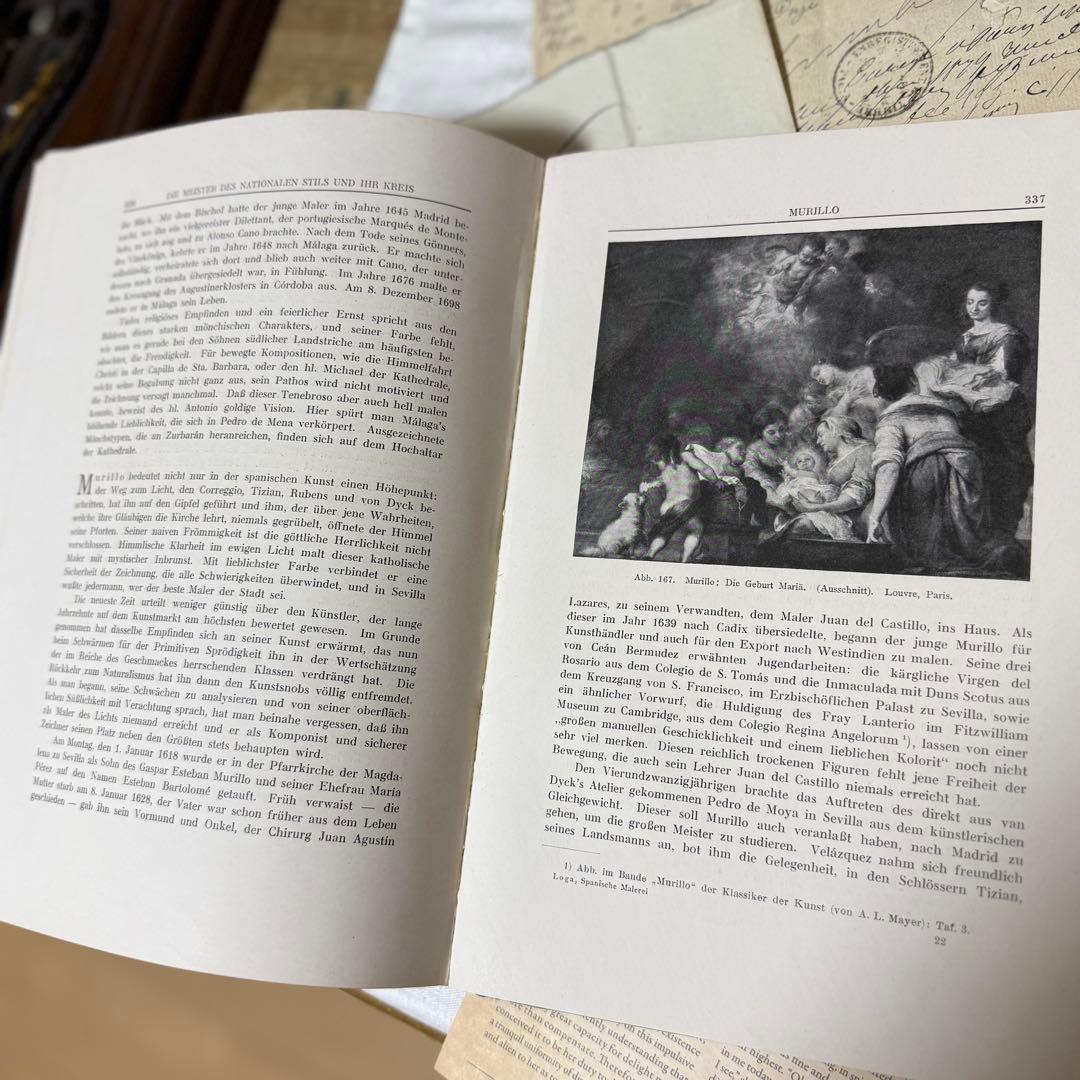 希少　アンティーク　古書　洋書　スペインの絵画 大判　蚤の市　ディスプレイ