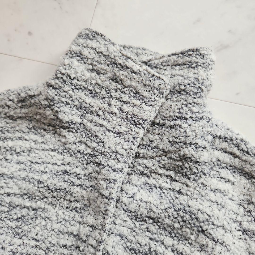 美品 アダムエロペ モヘヤ混 コート スタンドカラー グレー系 ゆったりめ