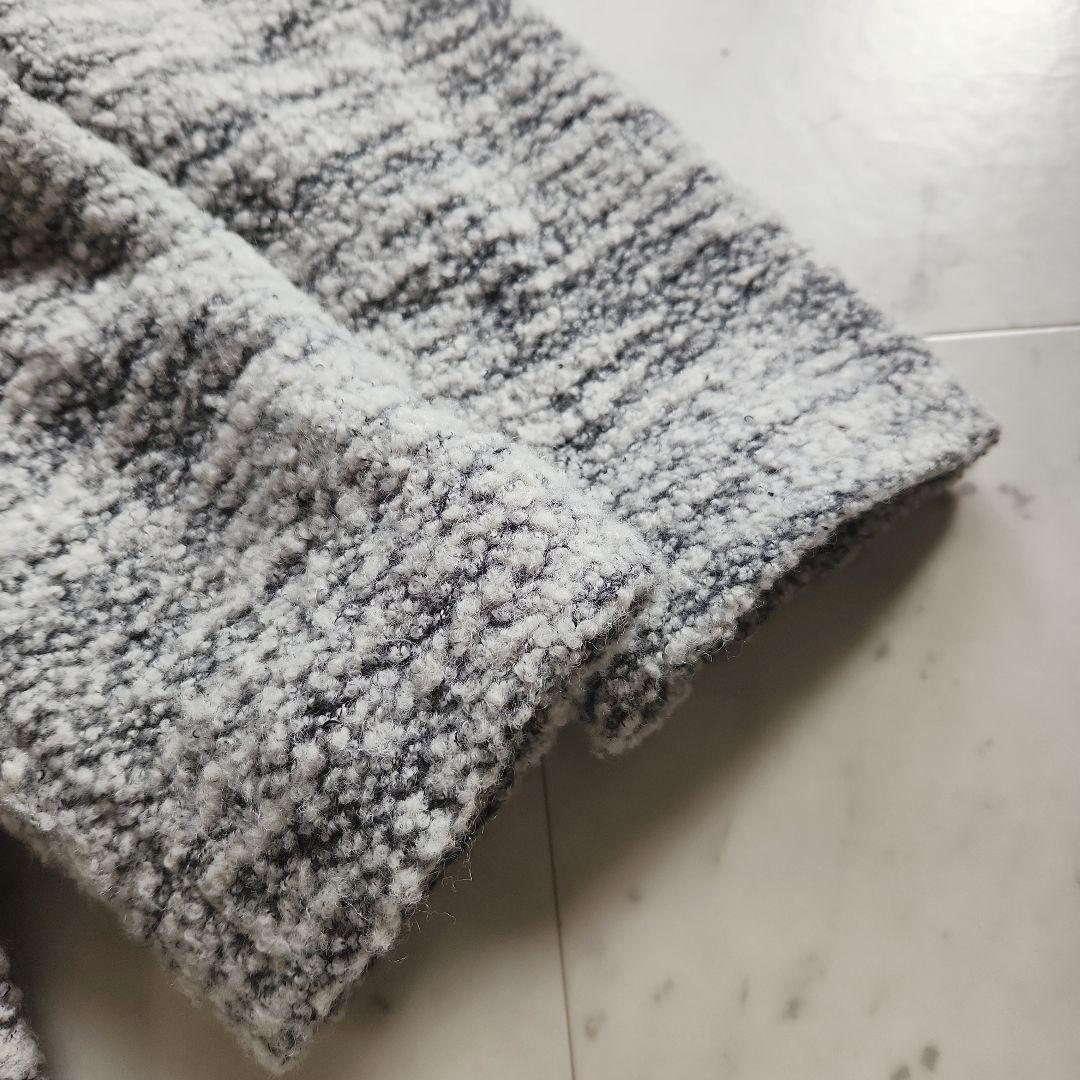 美品 アダムエロペ モヘヤ混 コート スタンドカラー グレー系 ゆったりめ