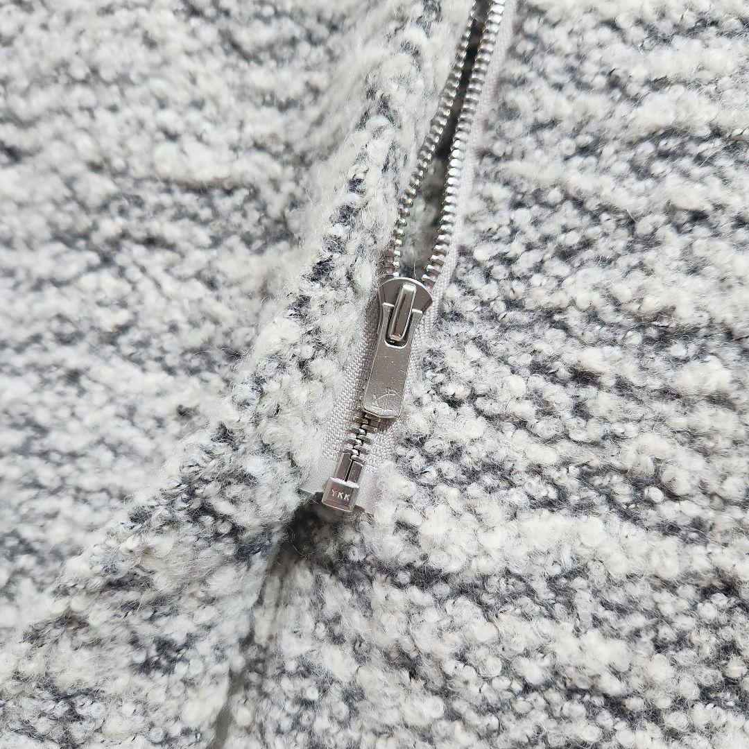 美品 アダムエロペ モヘヤ混 コート スタンドカラー グレー系 ゆったりめ