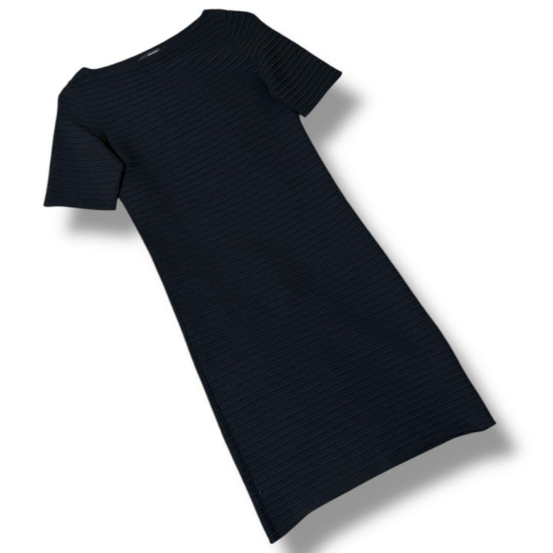【美品】グッチGUCCI★プリーツ★タイトワンピース★ブラックワンピース S 黒
