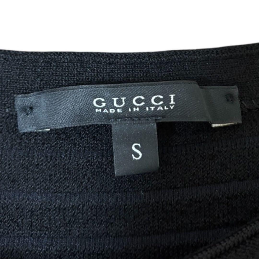 【美品】グッチGUCCI★プリーツ★タイトワンピース★ブラックワンピース S 黒