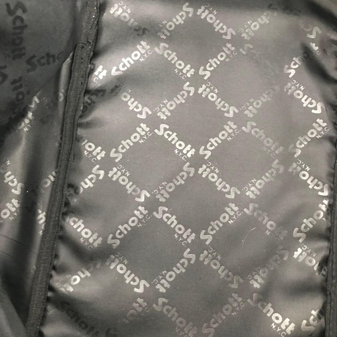 Schott　ボストンバッグ　ライダース　ブラック　牛革