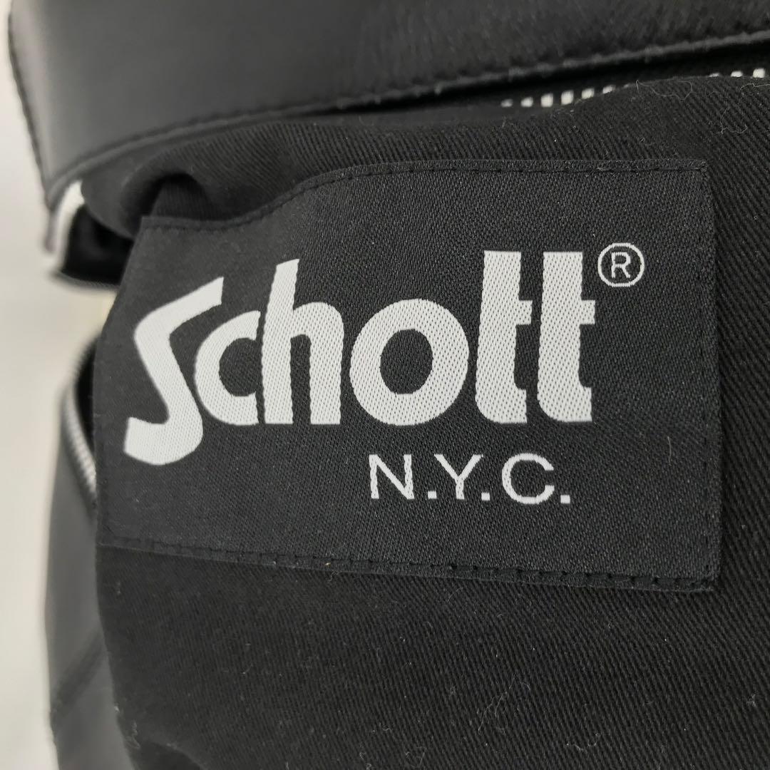 Schott　ボストンバッグ　ライダース　ブラック　牛革