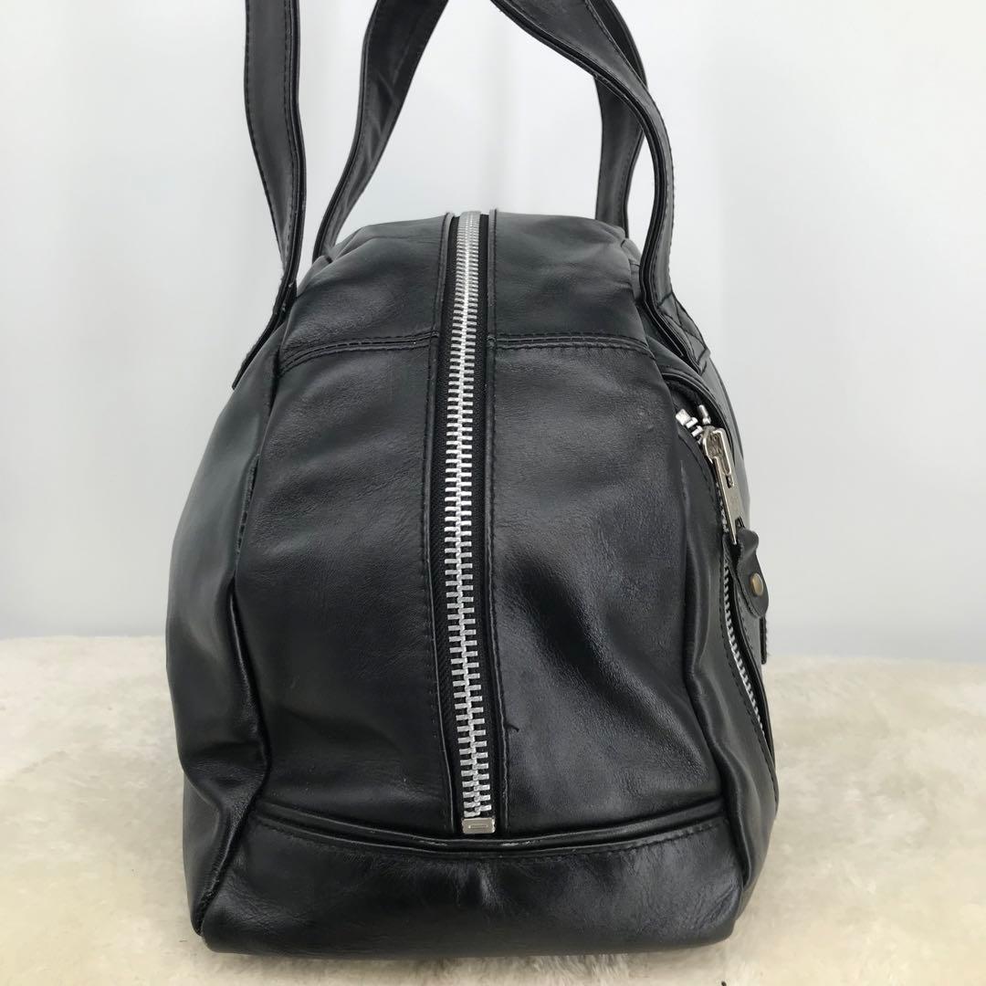 Schott　ボストンバッグ　ライダース　ブラック　牛革