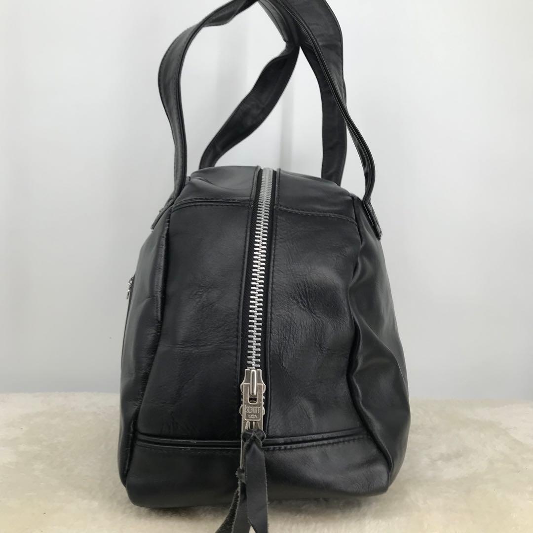 Schott　ボストンバッグ　ライダース　ブラック　牛革