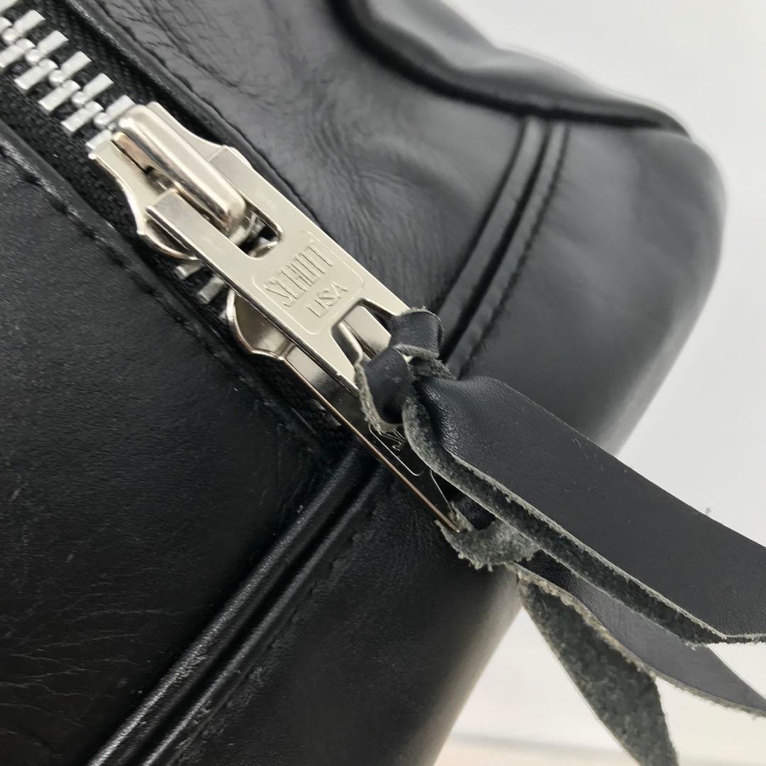 Schott　ボストンバッグ　ライダース　ブラック　牛革