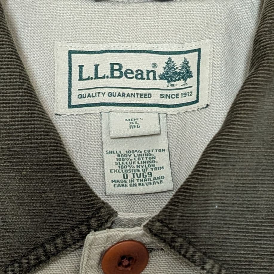 LLBean カバーオール ハンティングジャケット コーデュロイ襟 ベージュ