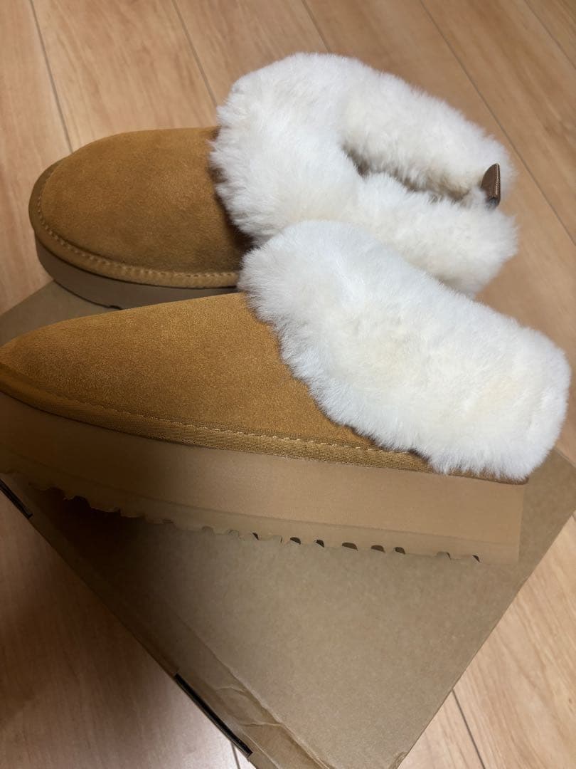 限定価額38cm厚底UGG ふわふわムートンブーツ ブラウン