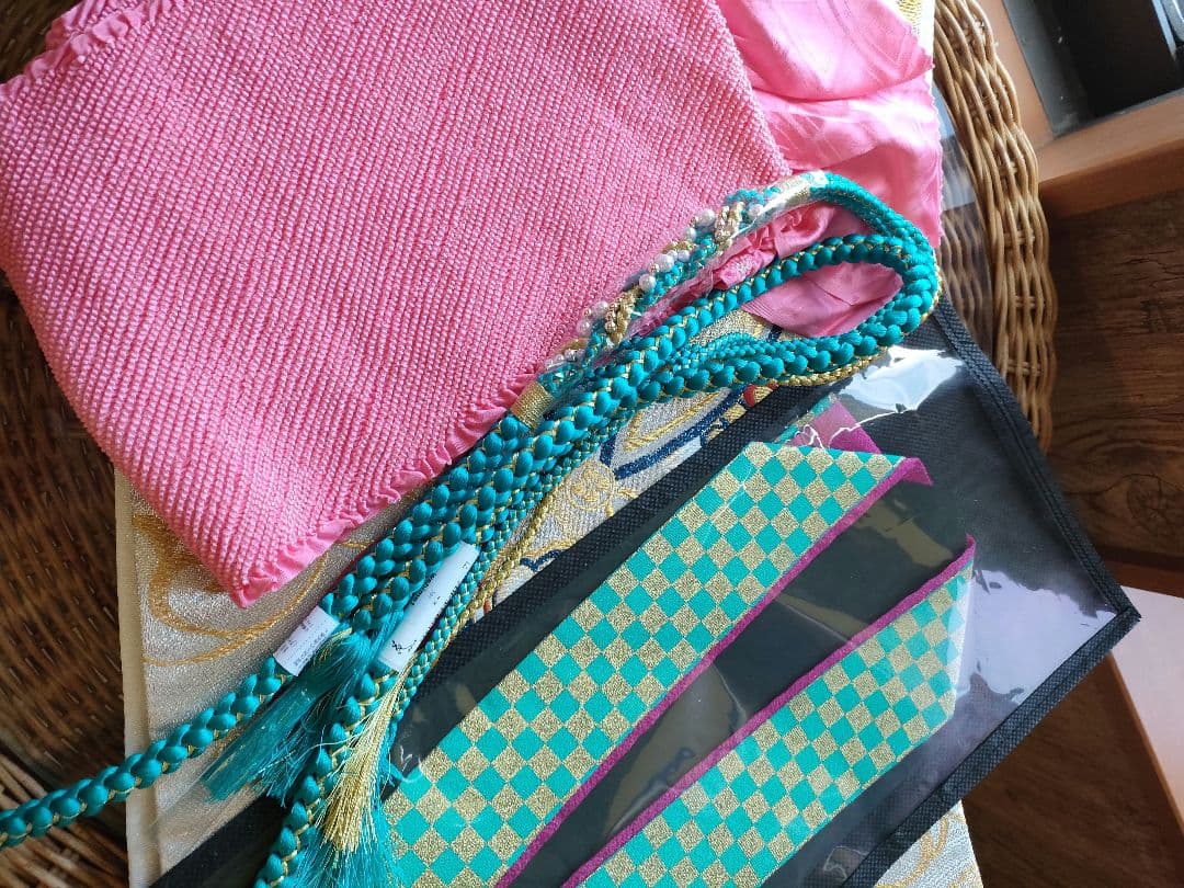 【お手続き中】逸品　濃紫　絞り　辻が花　振袖　　袋帯　その他セット