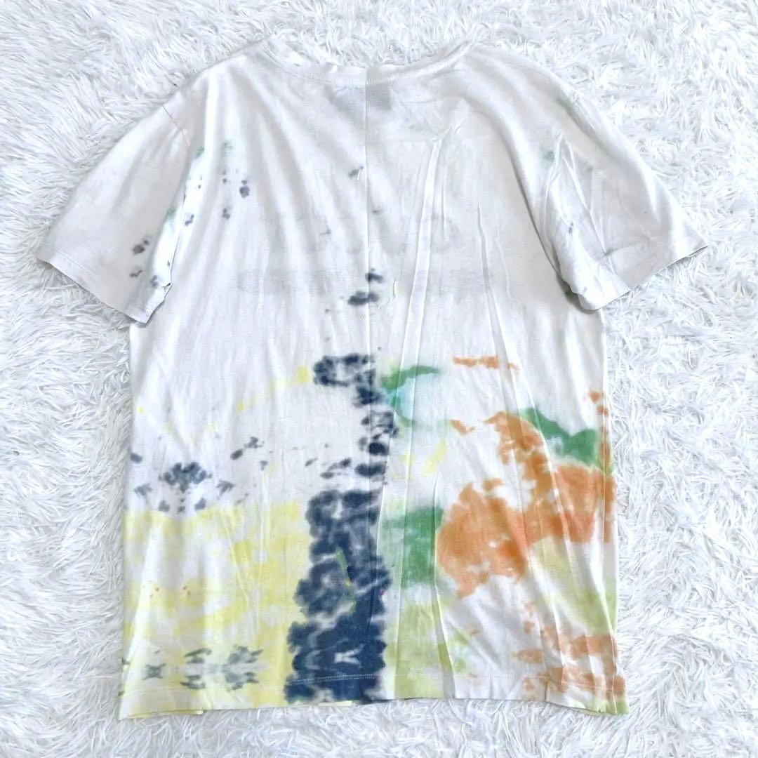 グッチ Tシャツ ロゴプリント シェリーライン タイダイ染め ダメージ加工 M